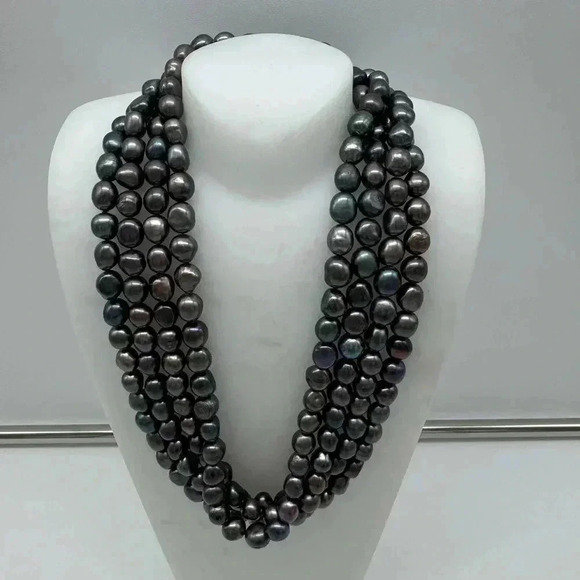 80inch Long Strand “IPS” Silver stamped Imperial Pearl Syndicate - Picture 5 of 9